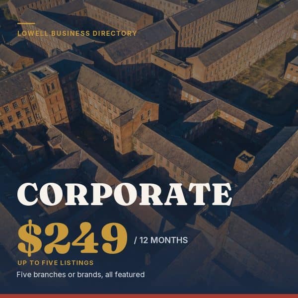 Corporate business listing plan, up to five featured listings for $249 for twelve months